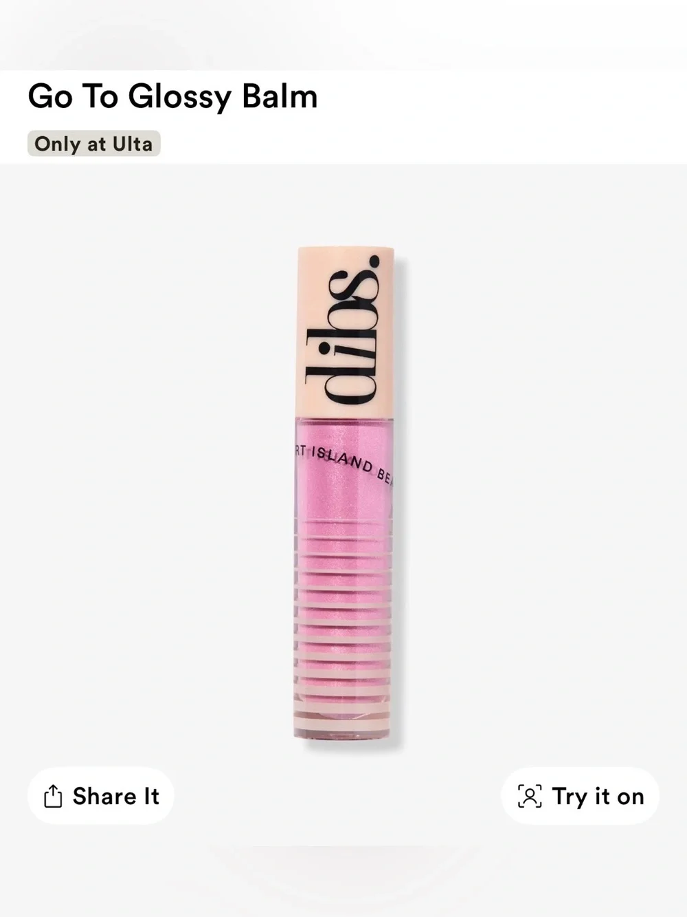 New in Box, DIBS Beauty Go To Glossy Balm Lip Gloss Rock Candy Womens 0.2 oz
